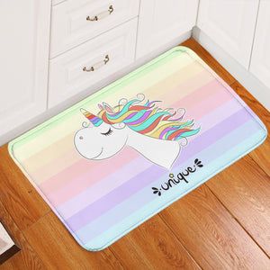Happy Colorful Unicorn Pastel Stripes  SWDD5201 Door Mat