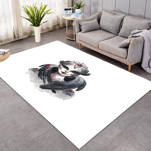 Watercolor Dark Female Witch  SWDD5354 Rug