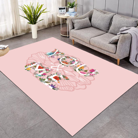 Image of Floral You And Me Pink Theme  SWDD5446 Rug