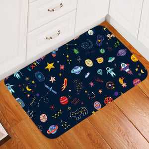 Cute Colorful Tiny Universe Draw SWDD5467 Door Mat