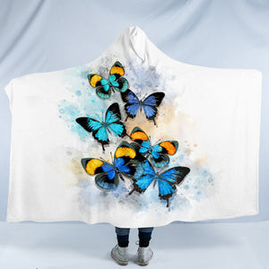 Blue Tint Butterflies SWLM5461 Hooded Blanket