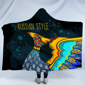 Colorful Russian Style Peacock SWLM5485 Hooded Blanket
