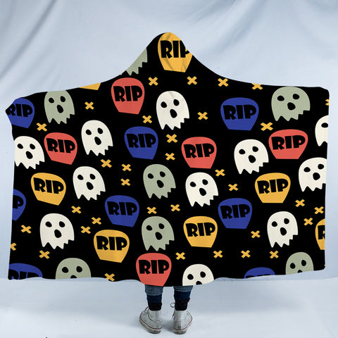 Image of RIP Cute Ghost Colorful Collection SWLM6200 Hooded Blanket