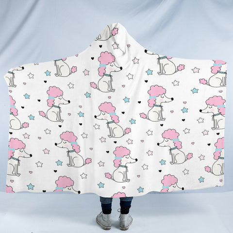 Image of Tiny Royal Dog Collection Pink & White Theme SWLM6209 Hooded Blanket