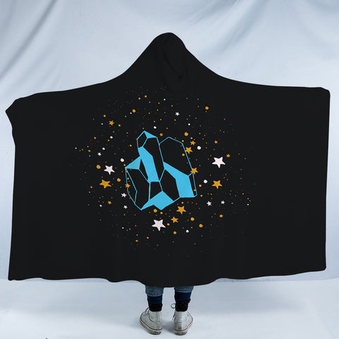 Image of Blue Diamond Galaxy Theme SWLM6221 Hooded Blanket