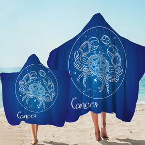 Cancer Sign Blue Theme SWLS6109 Hooded Towel