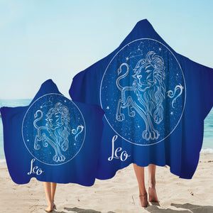 Leo Sign Blue Theme SWLS6110 Hooded Towel