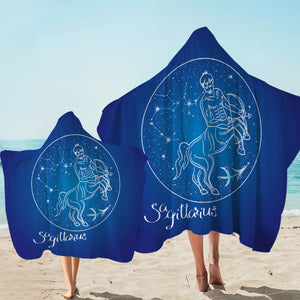 Sagittarius Sign Blue Theme SWLS6111 Hooded Towel