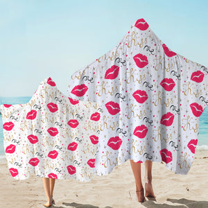 Kiss Me Pink Lips SWLS6134 Hooded Towel