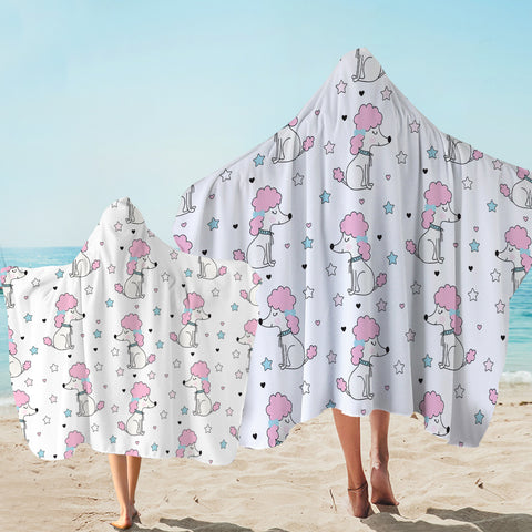 Image of Tiny Royal Dog Collection Pink & White Theme SWLS6209 Hooded Towel