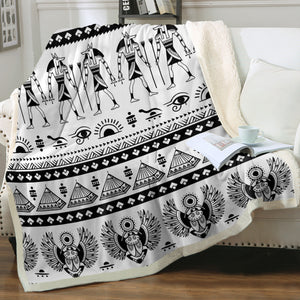 Ancient Egyptian Aztec Print SWMT3359 Sherpa Fleece Blanket
