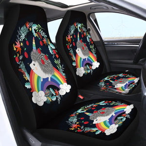 Cute Rainbow Hedgehog SWQT0004 Car Seat Covers