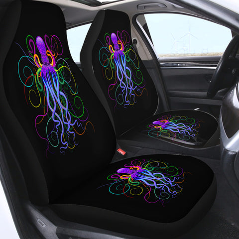 Image of Neon Colorful Octopus SWQT3605 Car Seat Covers