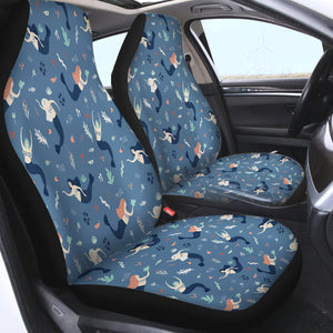 Cute Mermaid Collection Blue Theme SWQT6208 Car Seat Covers