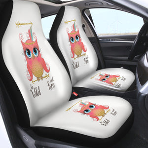 Wild & Free - Pink Owl SWQT6212 Car Seat Covers