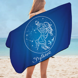 Sagittarius Sign Blue Theme SWYJ6111 Bath Towel
