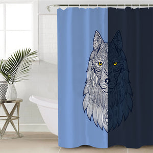2-tone Geometric Gray Wolf SWYL4109 Shower Curtain