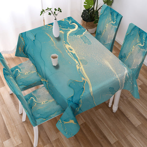 Image of Splash Golden Light Mint SWZB4281 Waterproof Tablecloth