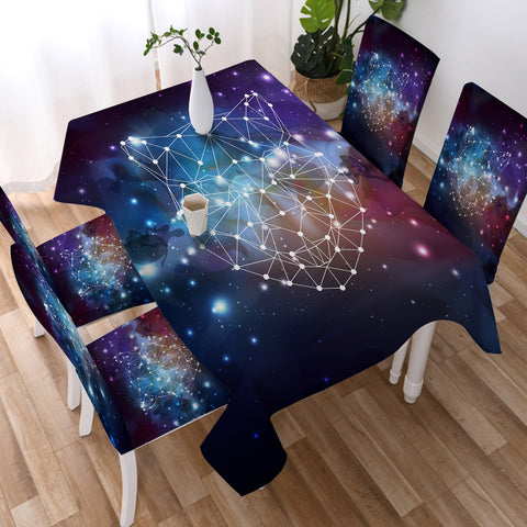 Image of Panther Geometric Line Galaxy Theme SWZB5198 Waterproof Tablecloth