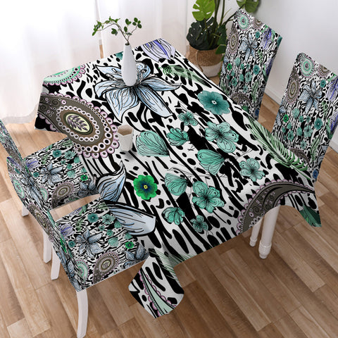 Image of Floral Leopard Pattern Bandana Art  SWZB5205 Waterproof Tablecloth