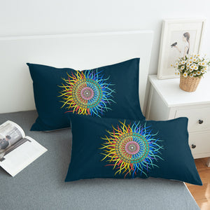 2-Tone Sun Mandala Orange & Blue SWZT4753 Pillowcase