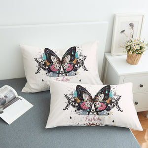 Fashion Butterfly White Theme SWZT5330 Pillowcase