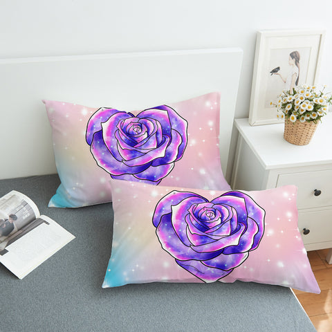 Image of Purple Heart Rose Pastel Theme SWZT5347 Pillowcase