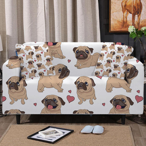 Image of I Love My Pug Sofa Cover - Beddingify