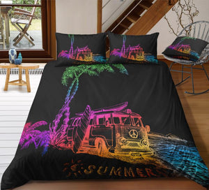 Summer Beach Peace and Love Bus Bedding Set - Beddingify