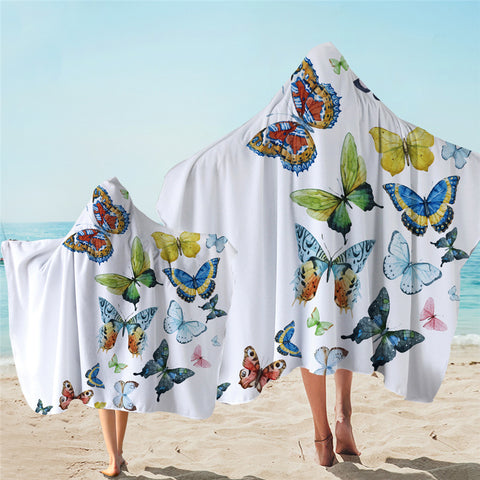 Image of 3D Butterfly GSTR016002016 Hooded Towel
