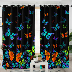 Noctural Monarch Butterflies 2 Panel Curtains