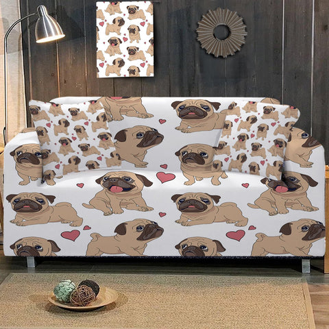 Image of I Love My Pug Sofa Cover - Beddingify