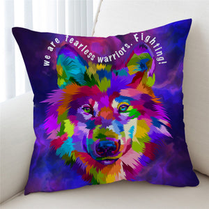 Colorized Wolf Cushion Cover - Beddingify