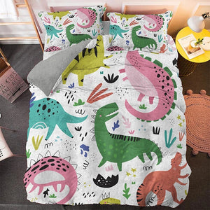 Cartooned Dinosaurs Bedding Set - Beddingify