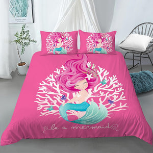 Be A Mermaid Pink Bedding Set - Beddingify