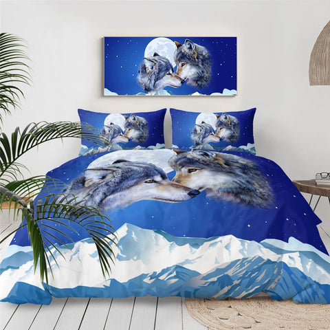 Image of Wolf Couple by Ismot Esha Bedding Set - Beddingify