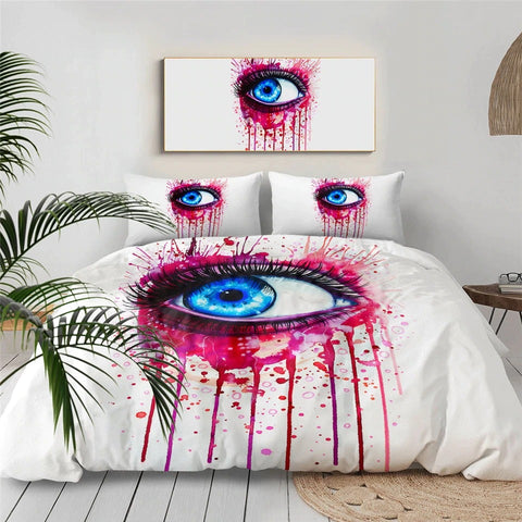 Image of Red Eye By Pixie Cold Art Bedding Set - Beddingify