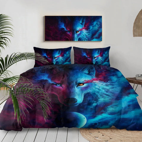 Image of Where Light And Dark Meet Wolf By JoJoesArt Bedding Set - Beddingify