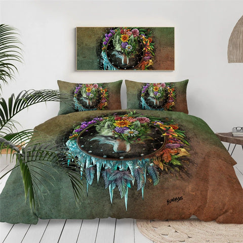 Image of Wolf Seasons by SunimaArt Bedding Set - Beddingify