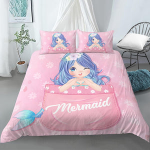 Cute Mermaid In A Pocket Bedding Set - Beddingify