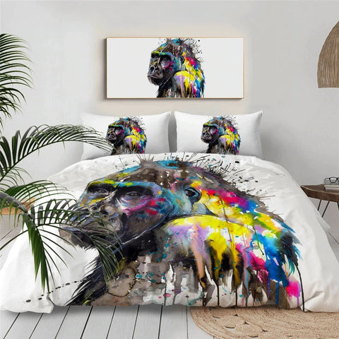 Image of Monkey Kong By Pixie Cold Art Bedding Set - Beddingify