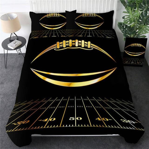 Image of Gold American Football Luxury Bedding Set - Beddingify