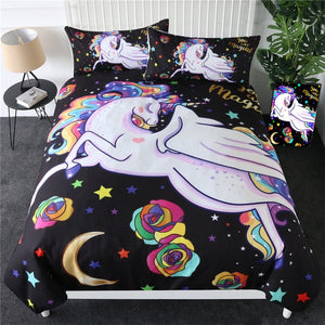 Lovely Moon Star Unicorn Bedding Set - Beddingify