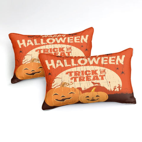 Image of Pumpkin Trick Or Treat Halloween Bedding Set - Beddingify