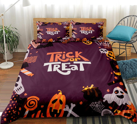 Image of Happy Halloween Trick Or Treat Bedding Set - Beddingify