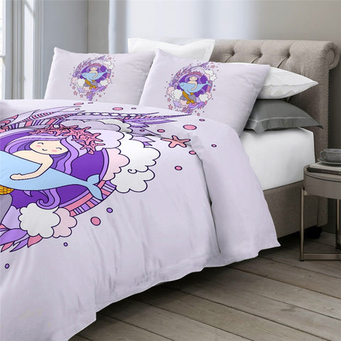 Image of Purple Mermaid Girls Bedding Set - Beddingify