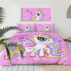 Pink Unicorn Girly Bedding Set - Beddingify
