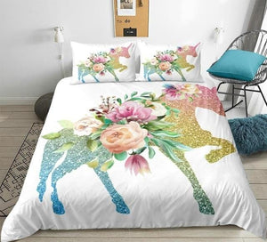 Colorful Glitter Unicorn Bedding Set - Beddingify