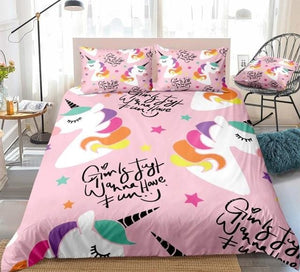 Colorful Stars Unicorn Bedding Set - Beddingify