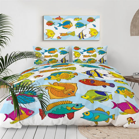 Image of Colorful Fish Bedding Set - Beddingify